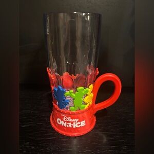 Disney On Ice Red plastic Mug with Colorful Characters